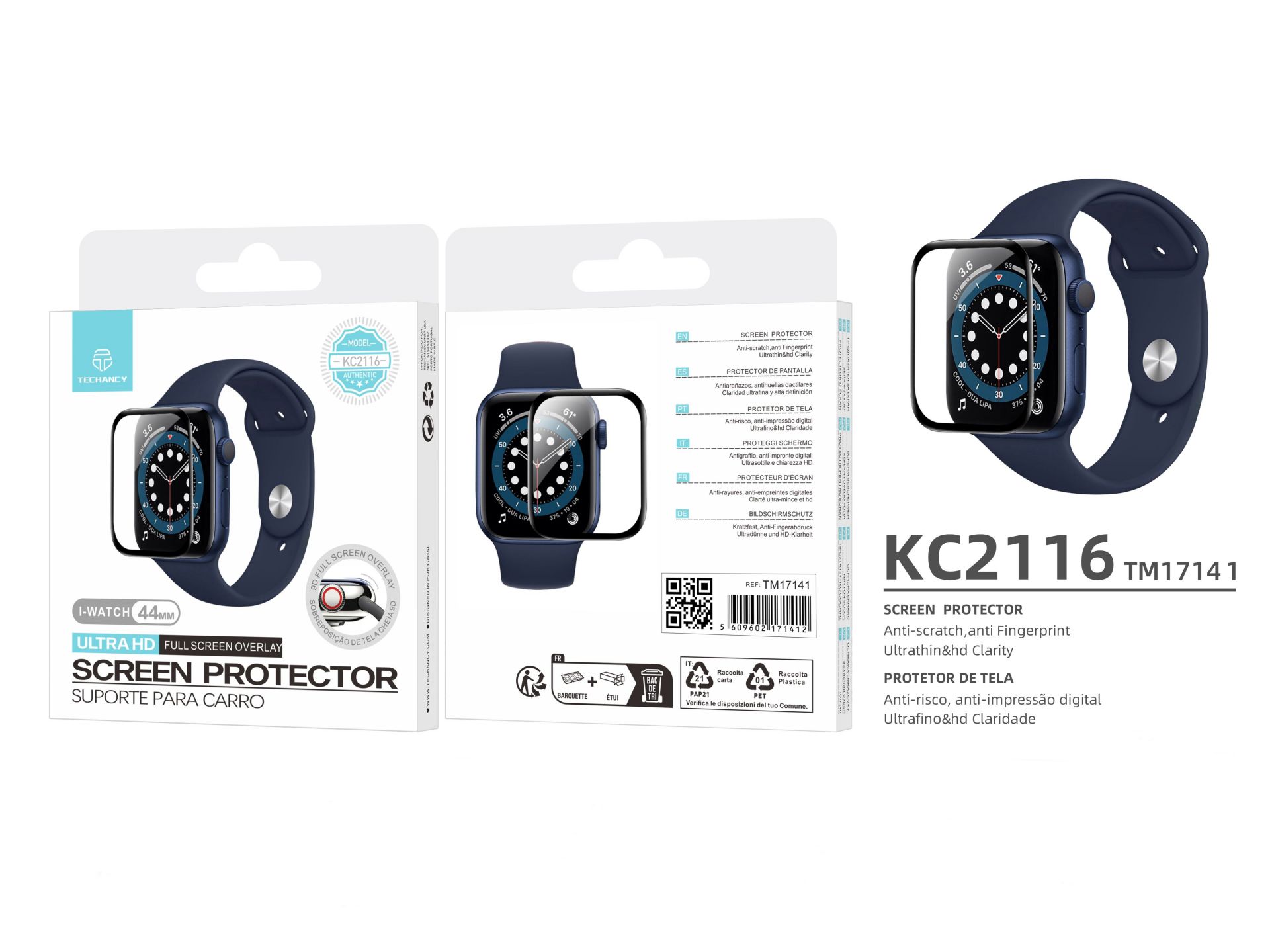Techancy KC2116 44mm Screen Protector for Smartwatch, Anti-scratch, Anti-fingerprint, Ultra-thin and Techancy KC2116 44mm Screen Protector for Smartwatch, Anti-scratch, Anti-fingerprint, Ultra-thin and