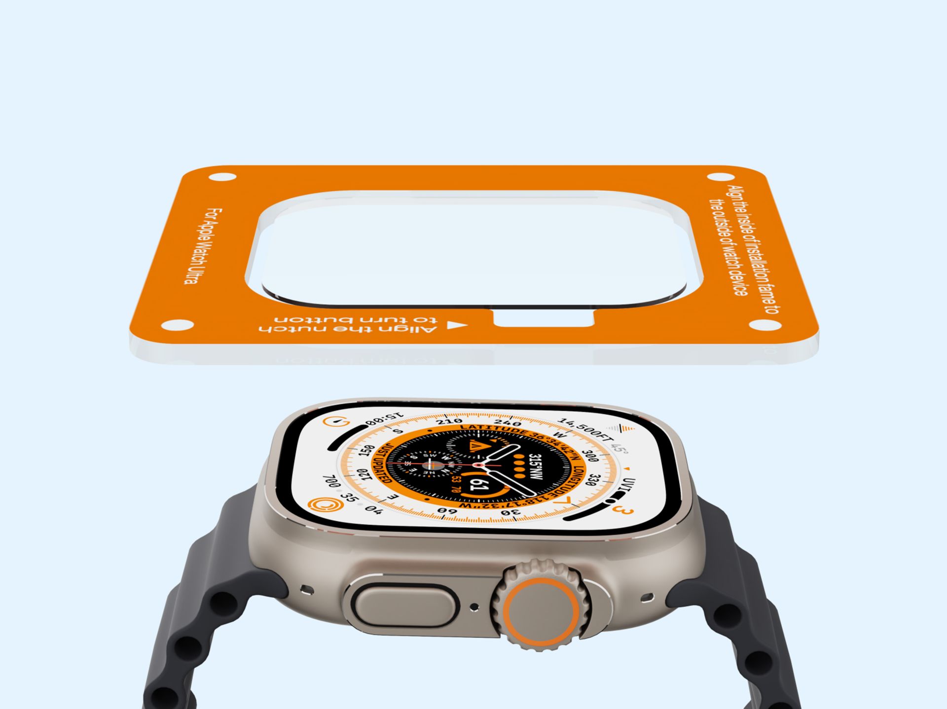 Protezione dello schermo in vetro temperato Techancy KC2124, compatibile con Apple Watch Ultra 49 mm Protezione dello schermo in vetro temperato Techancy KC2124, compatibile con Apple Watch Ultra 49 mm