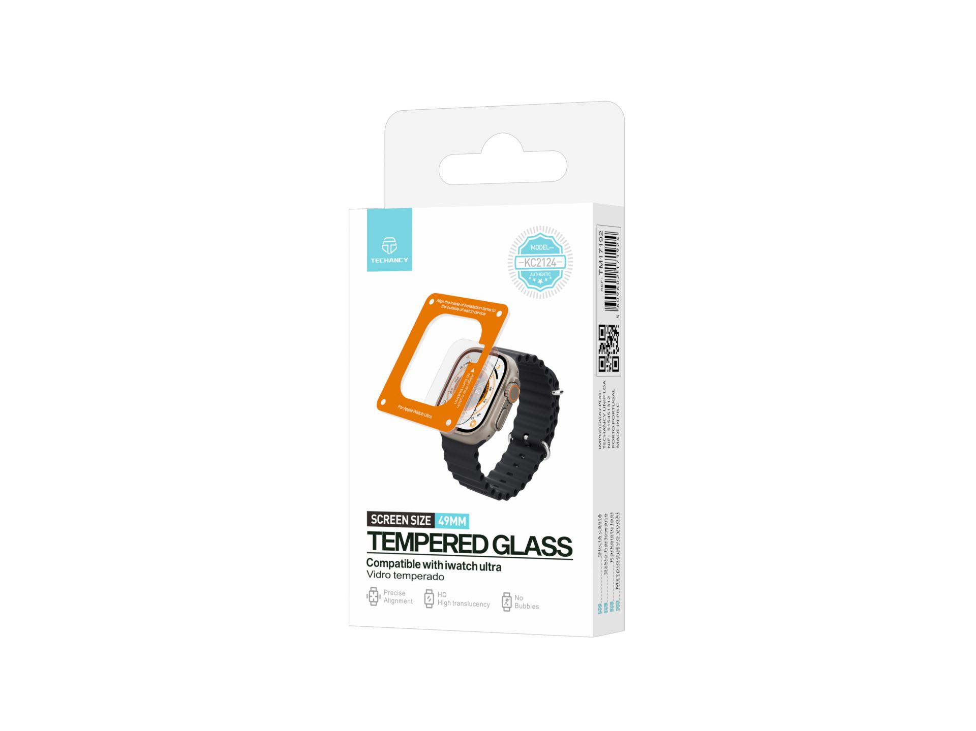 Protezione dello schermo in vetro temperato Techancy KC2124, compatibile con Apple Watch Ultra 49 mm Protezione dello schermo in vetro temperato Techancy KC2124, compatibile con Apple Watch Ultra 49 mm