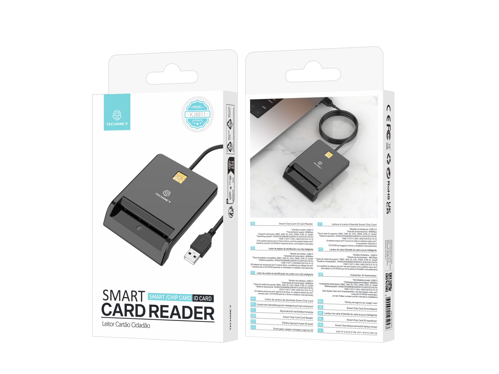 Leitor Cartao Eid/Smart Card Preto Leitor Cartao Eid/Smart Card Preto