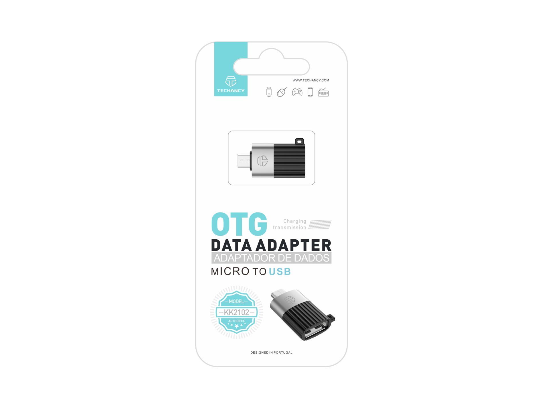 Techancy KK2102 Adaptador de Dados OTG Micro para USB, Suporta Transmissão de Dados, Compatível com Techancy KK2102 Adaptador de Dados OTG Micro para USB, Suporta Transmissão de Dados, Compatível com