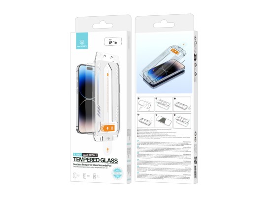 Techancy KS2202 Pellicola protettiva in vetro temperato, 0,33 mm, compatibile con iPhone 16, install Techancy KS2202 Pellicola protettiva in vetro temperato, 0,33 mm, compatibile con iPhone 16, install