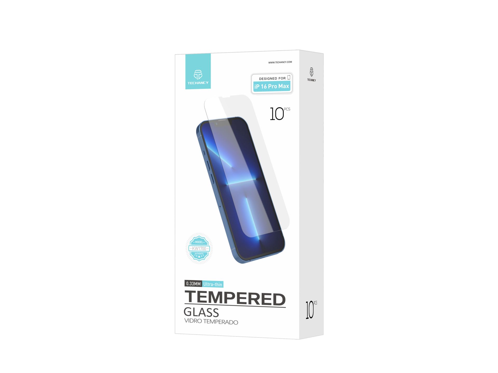 Techancy KW1700 Displayschutz aus gehärtetem Glas, 0,33 mm, kompatibel mit iPhone 16 Pro Max, Anti-F Techancy KW1700 Displayschutz aus gehärtetem Glas, 0,33 mm, kompatibel mit iPhone 16 Pro Max, Anti-F