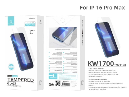 Techancy KW1700 Displayschutz aus gehärtetem Glas, 0,33 mm, kompatibel mit iPhone 16 Pro Max, Anti-F Techancy KW1700 Displayschutz aus gehärtetem Glas, 0,33 mm, kompatibel mit iPhone 16 Pro Max, Anti-F