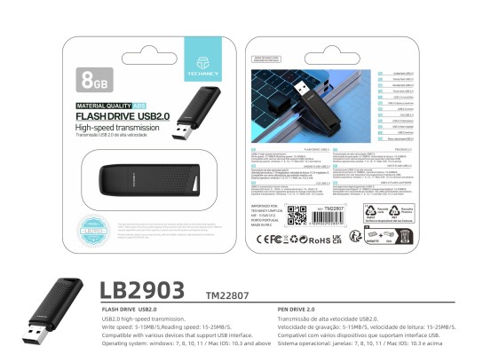 Techancy Usb 2.0 V8 8Gb Flash Drive Usb Speicher Schwarz, Typ-A, Abdeckung Techancy Usb 2.0 V8 8Gb Flash Drive Usb Speicher Schwarz, Typ-A, Abdeckung
