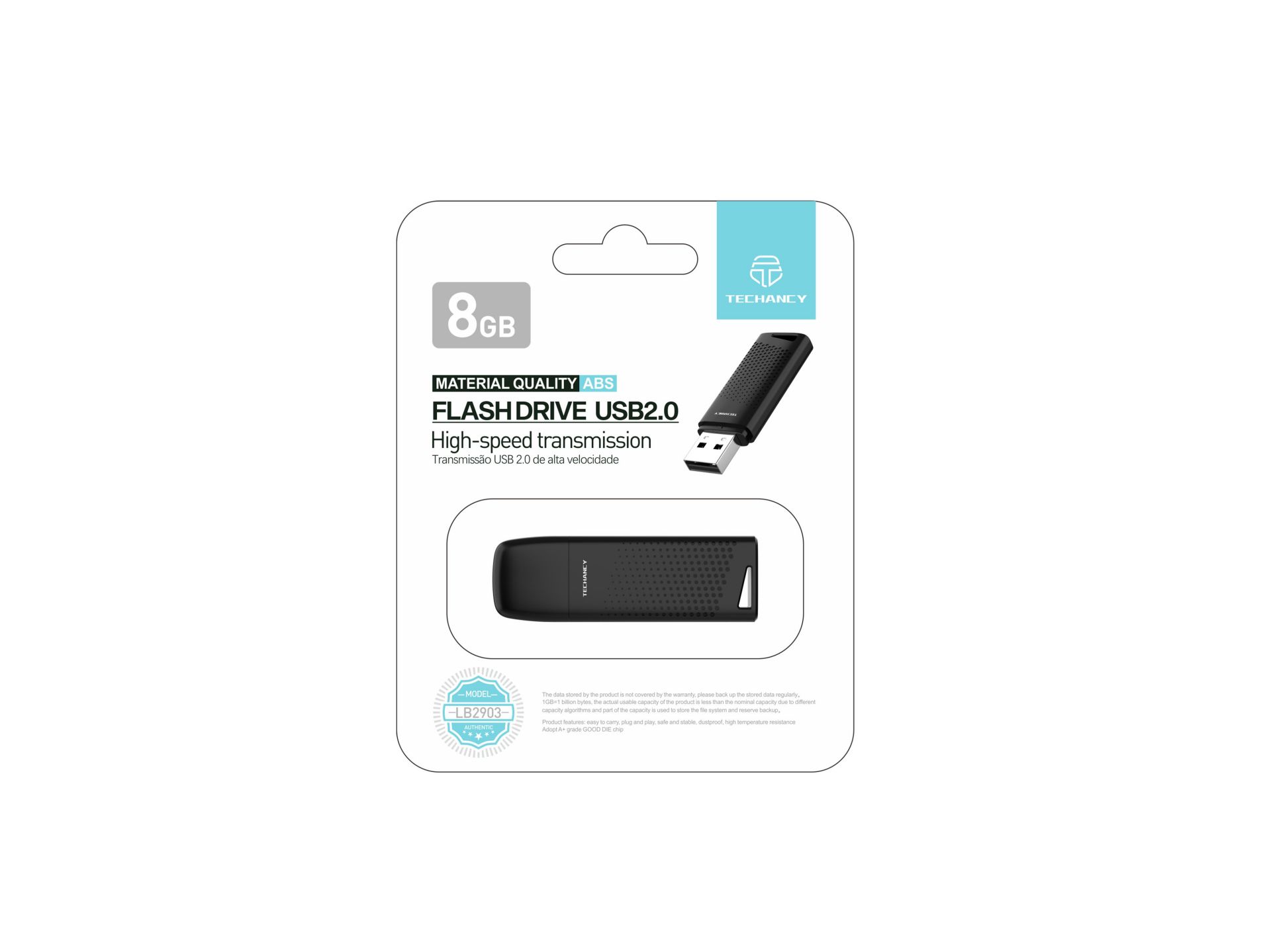 Techancy Usb 2.0 V8 8Gb Flash Drive Usb Speicher Schwarz, Typ-A, Abdeckung Techancy Usb 2.0 V8 8Gb Flash Drive Usb Speicher Schwarz, Typ-A, Abdeckung