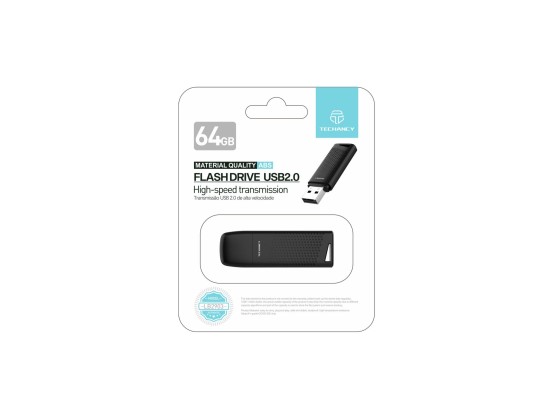 Techancy Usb 2.0 V8 64Gb Flash-Laufwerk Usb-Speicher Schwarz ,Typ-A, Abdeckung