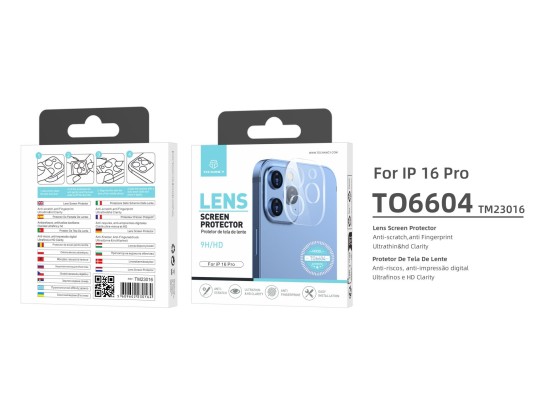 echancy T06604 Lens Screen Protector, Compatible with iPhone 16 Pro, 9H Hardness, Ultra HD, Anti-scr echancy T06604 Lens Screen Protector, Compatible with iPhone 16 Pro, 9H Hardness, Ultra HD, Anti-scr