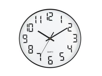 Techancy ME2621 Wall Clock 25CM, Three-Digit, Modern Design, High-Precision Technology, Works with A