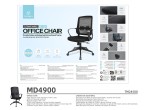 Techancy MD4900 office chair. High elastic mesh backrest, fabric seat. 6 cm soft sponge cushion. Ang