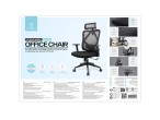 Silla de oficina Techancy MD4901. Respaldo de malla elstica alta, asiento de tela. Cojn de espuma 