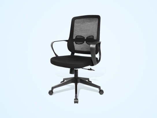 Techancy MD4900 office chair. High elastic mesh backrest, fabric seat. 6 cm soft sponge cushion. Ang