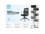 Sige de bureau Techancy MD4900. Dossier en maille haute lasticit, assise en tissu. Coussin en po