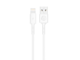 Techancy TB1738 Data Cable White 1M 2.4A Fast Charge USB to Lightning iPhone Compatible PVC Material
