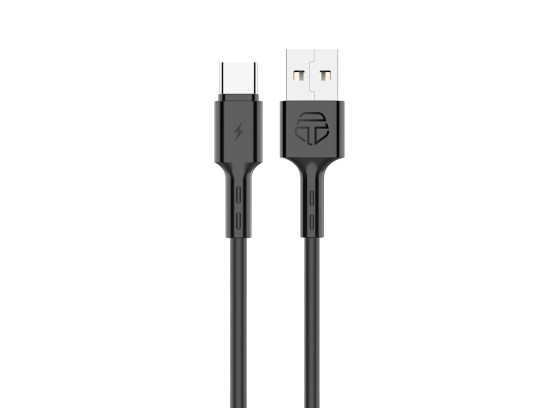 Techancy TB1738 Cable de Datos USB-C Negro 1M/2.4A, Carga Rpida, Material PVC