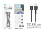 Techancy TB1738 Cavo dati nero 1M 2.4A Carica rapida da USB a Lightning compatibile con iPhone Mater