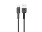 Techancy TB1738 Cable de Datos USB-C Negro 1M/2.4A, Carga Rpida, Material PVC