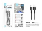 Techancy TB1738 Cable de Datos USB-C Negro 1M/2.4A, Carga Rpida, Material PVC