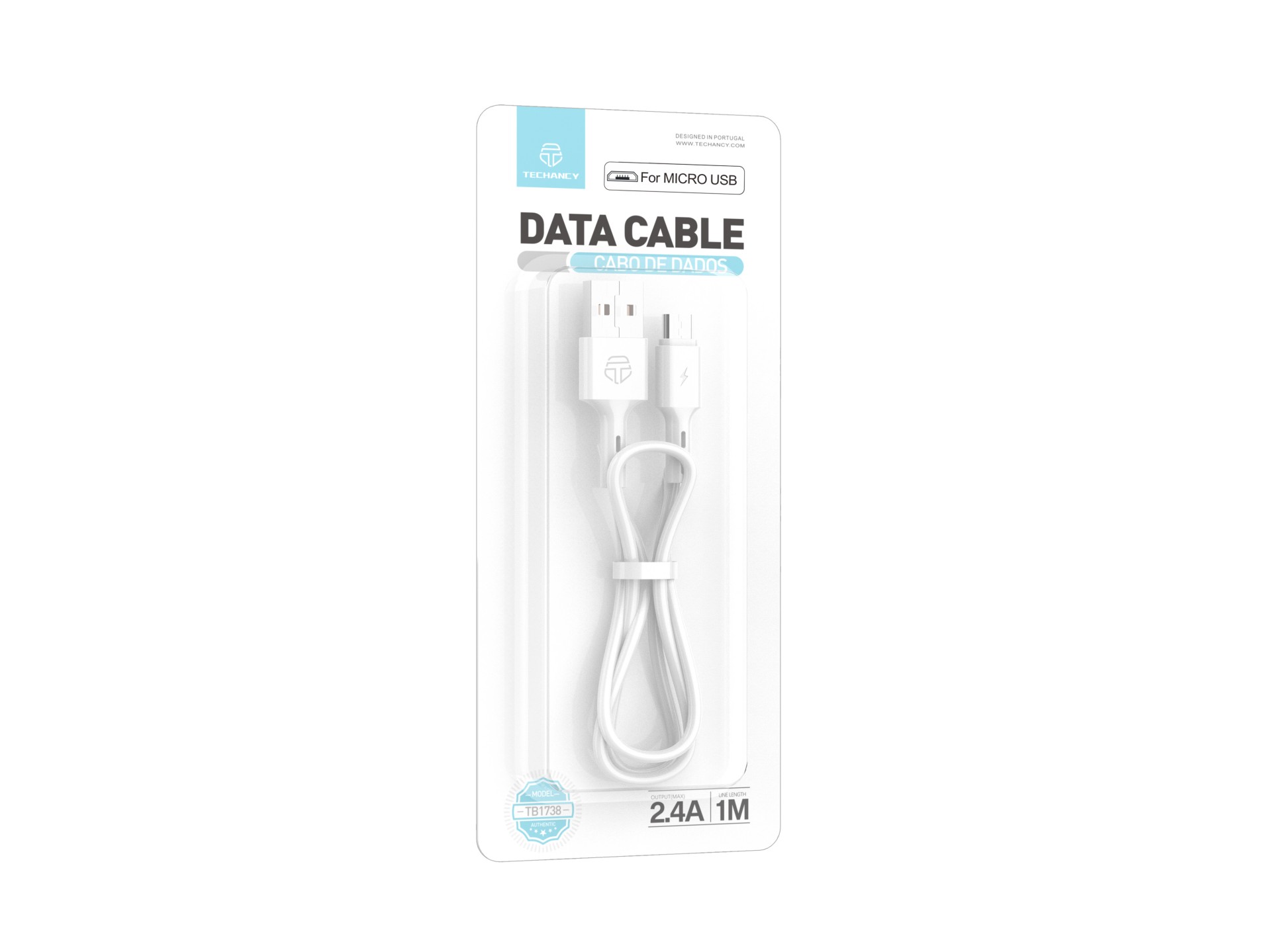 Techancy TB1738 Micro USB Data Cable 1M/2.4A, Fast Charging Cable, PVC Material Techancy TB1738 Micro USB Data Cable 1M/2.4A, Fast Charging Cable, PVC Material