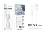 Techancy TB1738 Cavo dati USB-C Bianco 1M/2.4A, Ricarica rapida, Materiale PVC
