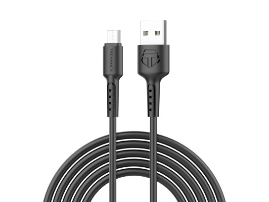 Techancy TB1629 Data Cable Black, USB to Micro Fast Charging Cable, 3m/2.4A, Compatible with Android
