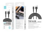 Techancy TB1628 Cavo dati nero, cavo di ricarica rapida da USB a Lightning, 3m/2.4A, compatibile con