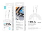 Techancy TB1629 Data Cable White, USB to Micro Fast Charging Cable, 3m/2.4A, Compatible with Android