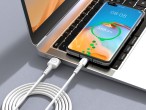 Techancy TB1630 Cabo de Dados Branco, Cabo USB para TIPO C de Carregamento Rapido, 3m/2.4A, Compatv