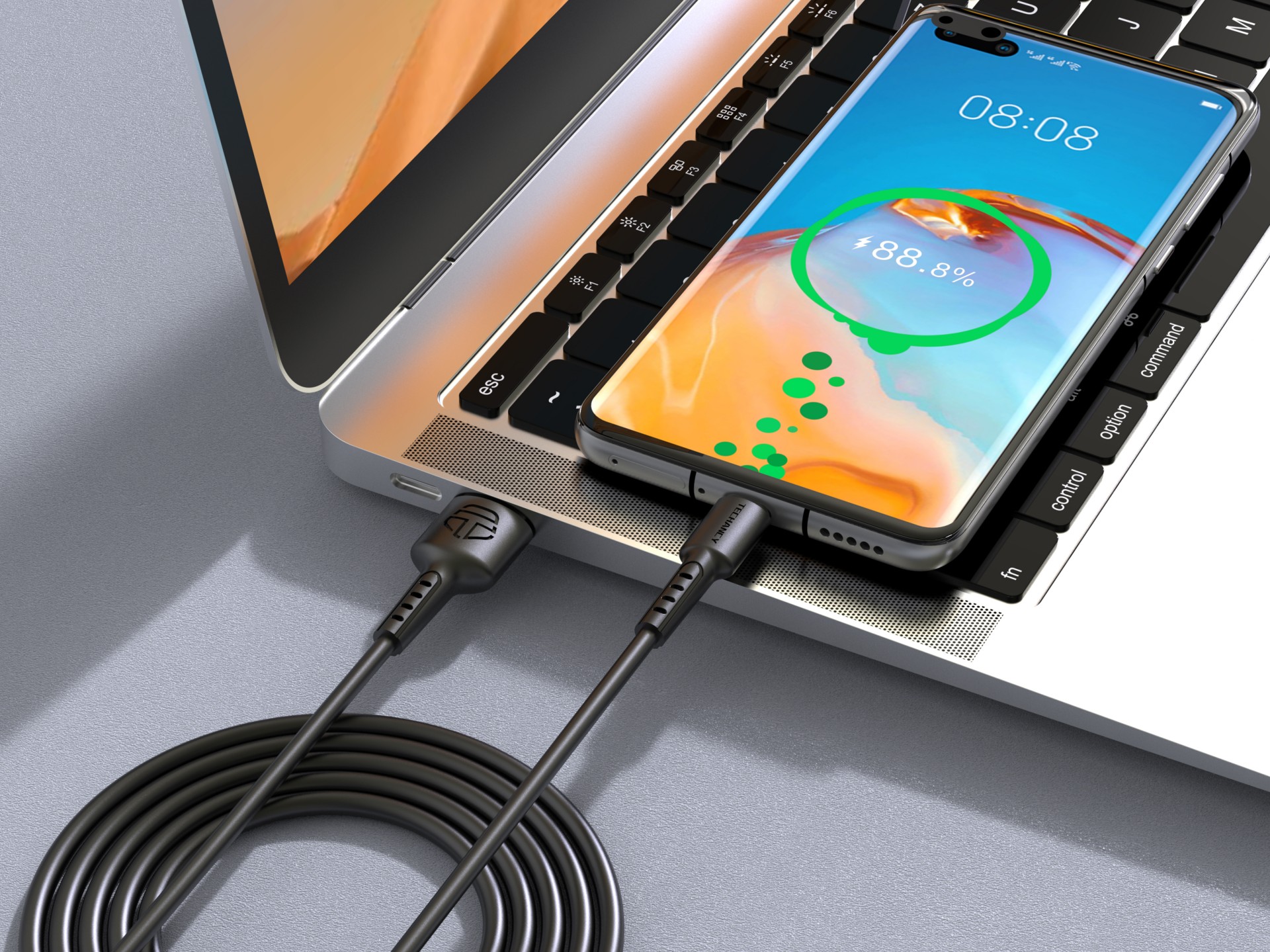 Techancy TB1630 Data Cable Black, USB to TYPE C Fast Charging Cable, 3m/2.4A, Compatible with Androi Techancy TB1630 Data Cable Black, USB to TYPE C Fast Charging Cable, 3m/2.4A, Compatible with Androi