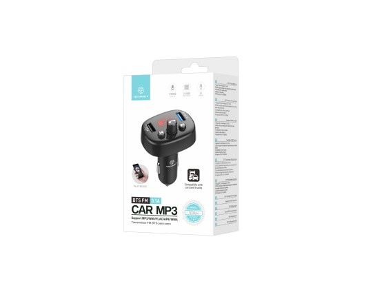 Techancy TE0864 Trasmettitore FM per auto, nero, 3.1A, 2 porte USB, lettore MP3 per auto, compatibil Techancy TE0864 Trasmettitore FM per auto, nero, 3.1A, 2 porte USB, lettore MP3 per auto, compatibil