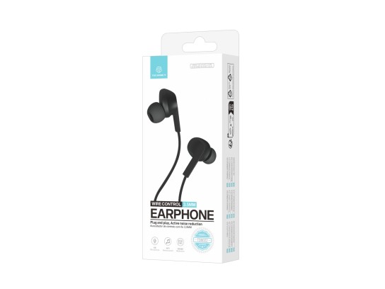 Techancy TD8022 Kopfhörer Schwarz, 3,5-mm-In-Ear-Kopfhörer mit Kabel, integriertes Mikrofon, Geräusc Techancy TD8022 Kopfhörer Schwarz, 3,5-mm-In-Ear-Kopfhörer mit Kabel, integriertes Mikrofon, Geräusc