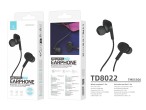 Techancy TD8022 Auricolare Nero, cuffie intrauricolari cablate da 3,5 mm, microfono integrato, riduz