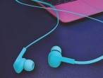 Techancy TD8022 Blue Headset, casque intra-auriculaire filaire 3,5 mm, microphone intgr, rduction