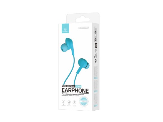 Techancy TD8022 Blu Cuffie, cuffie intrauricolari cablate da 3,5 mm, microfono integrato, riduzione Techancy TD8022 Blu Cuffie, cuffie intrauricolari cablate da 3,5 mm, microfono integrato, riduzione