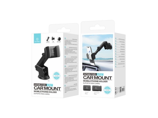 Techancy TI2230 Suporte de Telemovel para Carro, Rota��o 360�, BraCo Extens�vel, Ventosa Antidesliza