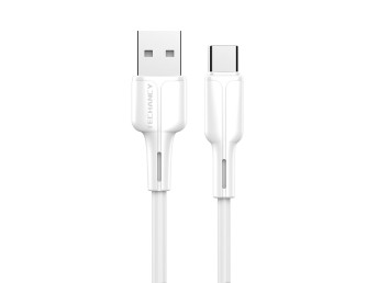 Cabo De Dados Em Pvc 1M Type-C Branco 2.4A
