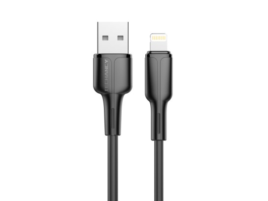 Techancy TB1659 Cavo dati USB 2.4A, nero, compatibile con iPhone 7/8/X/XS/11/12, cavo da 1M, ricaric
