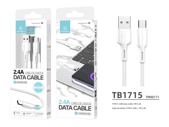 Pvc Datenkabel 1M Typ-C Weiß 2.4A Pvc Datenkabel 1M Typ-C Weiß 2.4A