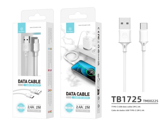 Typ-C Pvc Datenkabel 2M Weiß 2.4A Typ-C Pvc Datenkabel 2M Weiß 2.4A