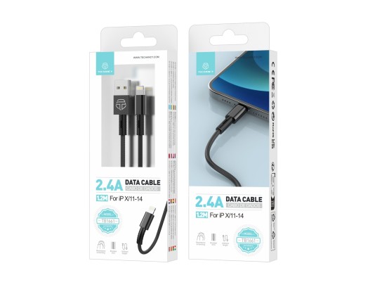 Techancy Lightning Datenkabel 1.2M Schwarz 2.4A Techancy Lightning Datenkabel 1.2M Schwarz 2.4A