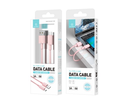 Techancy TB1768 TYPE-C Data Cable, Pink, Compatible with USB-C Devices, 1M Cable, 3A Fast Charging a Techancy TB1768 TYPE-C Data Cable, Pink, Compatible with USB-C Devices, 1M Cable, 3A Fast Charging a