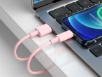Techancy TB1768 Cable de datos TYPE-C, rosa, compatible con iPhone 7/8/X/XS/11/12/13/14, cable de 1M