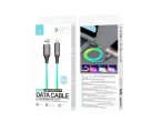 Techancy TB1781 2.4A Data Cable, 7 Colour RGB Light, 1M, IP8/X/11/12/13/14/15 Compatible, Fast Charg