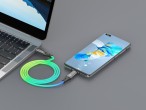 Techancy TB1799 USB-C to TYPE-C data cable, 1 metre, 60W, 7-colour gradient RGB light, 480Mbps data 