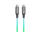 Techancy TB1799 USB-C to TYPE-C data cable, 1 metre, 60W, 7-colour gradient RGB light, 480Mbps data 