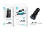 Carregador De Carro Tipo Pd+Qc 18W Preto