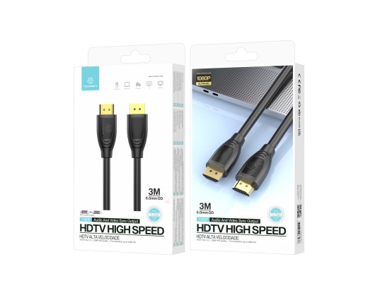 Techancy TL7265 Cavo HDMI ad alta velocità 1080P 3M per TV, computer, proiettore e console Techancy TL7265 Cavo HDMI ad alta velocità 1080P 3M per TV, computer, proiettore e console