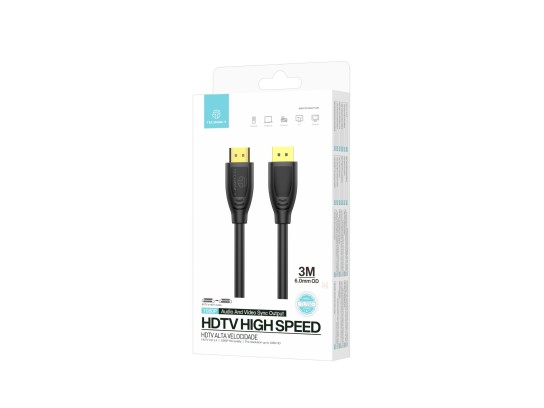 Techancy TL7265 Cavo HDMI ad alta velocità 1080P 3M per TV, computer, proiettore e console Techancy TL7265 Cavo HDMI ad alta velocità 1080P 3M per TV, computer, proiettore e console