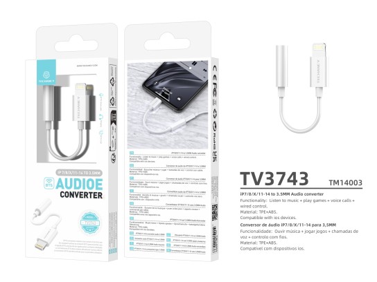 Adaptador De Auriculares Para Iphone ,Apple Lightning De 3,5 Mm Mini Jack Adaptador Dongle Aux Audio Adaptador De Auriculares Para Iphone ,Apple Lightning De 3,5 Mm Mini Jack Adaptador Dongle Aux Audio