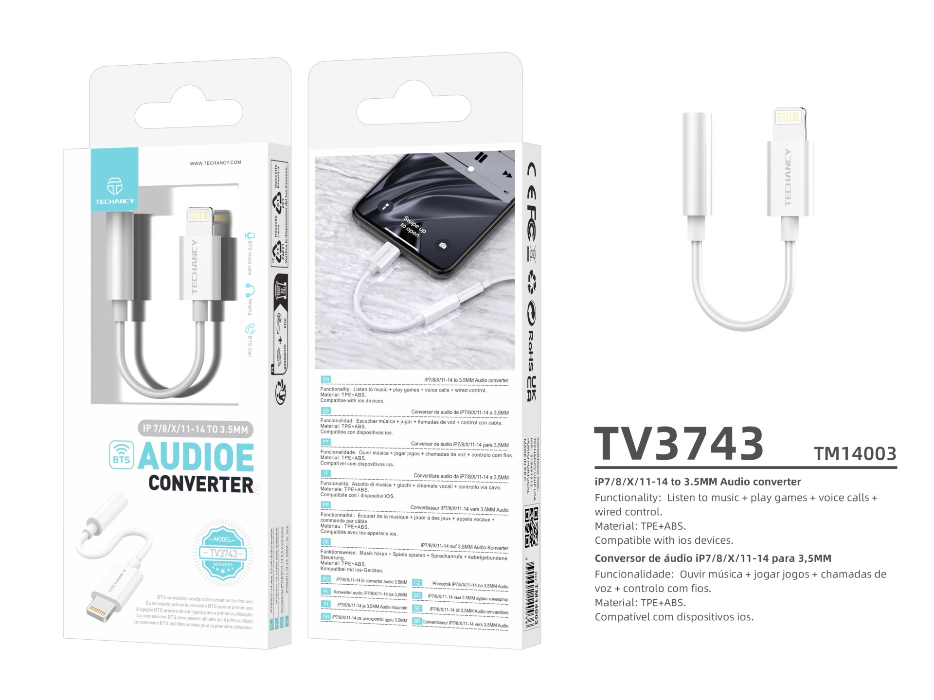 Adaptador De Auriculares Para Iphone ,Apple Lightning De 3,5 Mm Mini Jack Adaptador Dongle Aux Audio Adaptador De Auriculares Para Iphone ,Apple Lightning De 3,5 Mm Mini Jack Adaptador Dongle Aux Audio